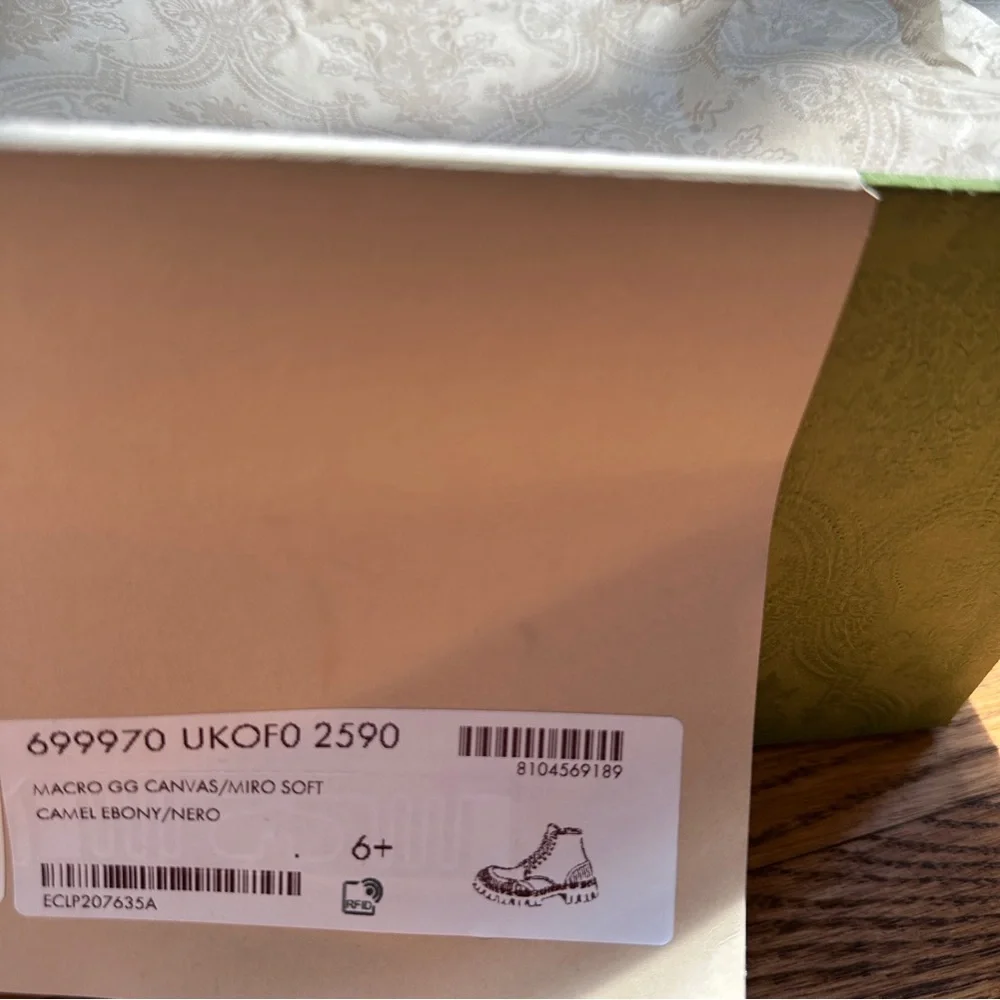 Gucci Maxi GG Canvas Lace Up Boots Size 40.5 New with‎ Box - Picture 9 of 10